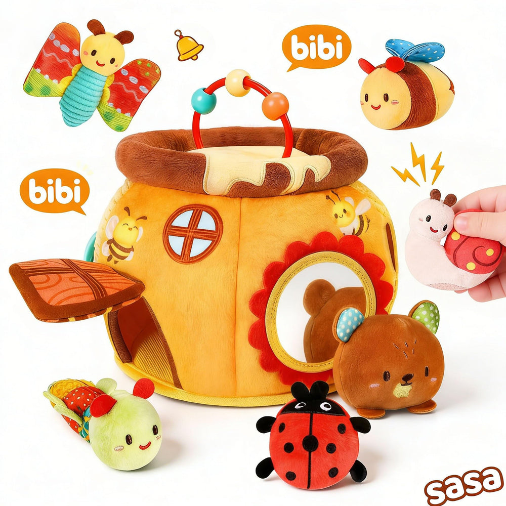 Trsieva Honey Pot House with mirror and cuddly bear for comfort play.
