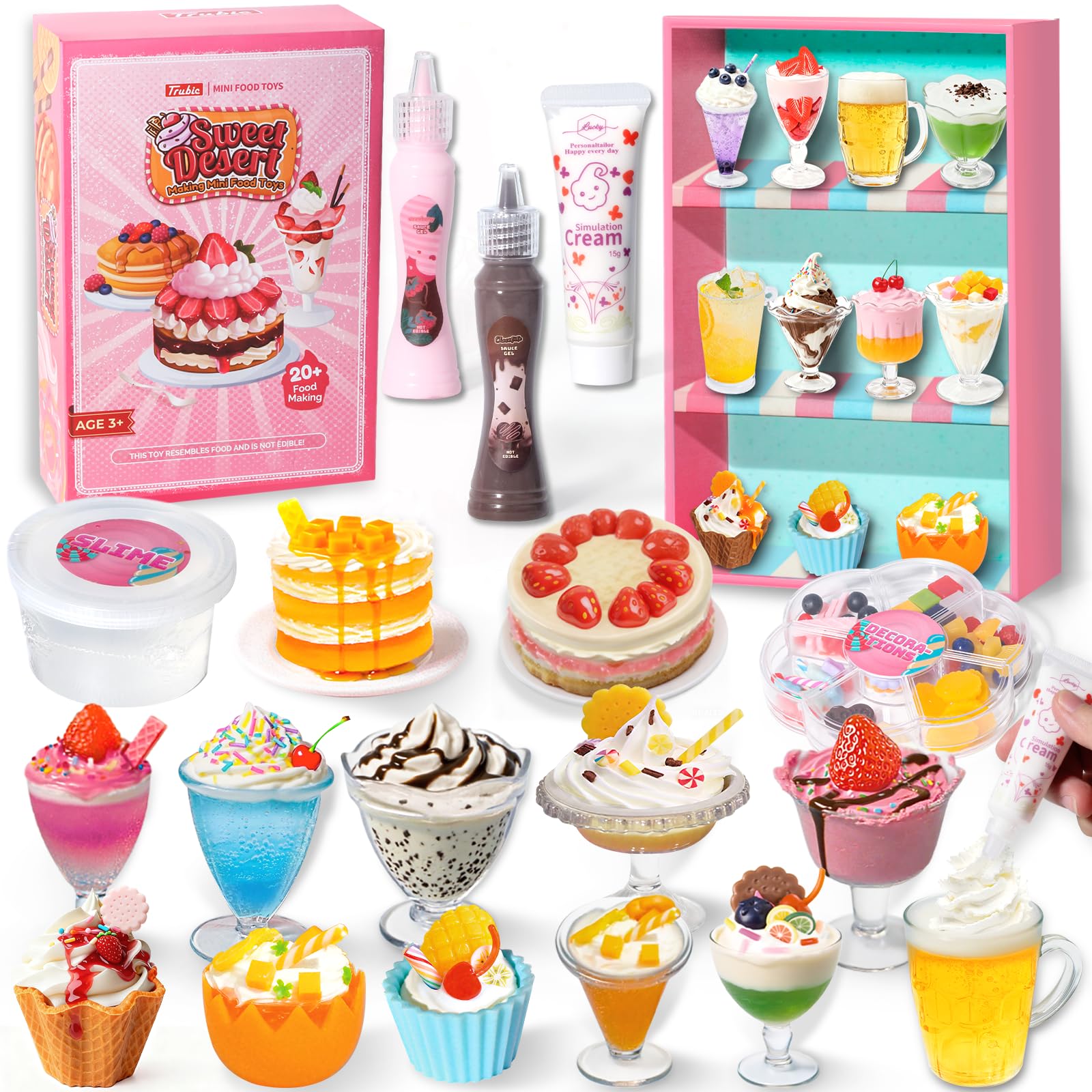 Trubic 18 Miniature Food Slime Kit cover with colorful desserts for imaginative play