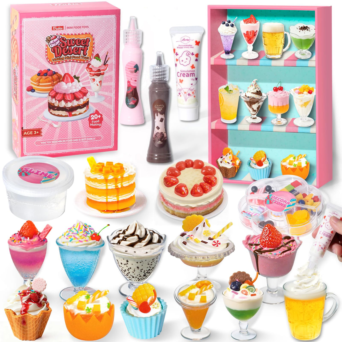 Trubic 18 Miniature Food Slime Kit cover with colorful desserts for imaginative play