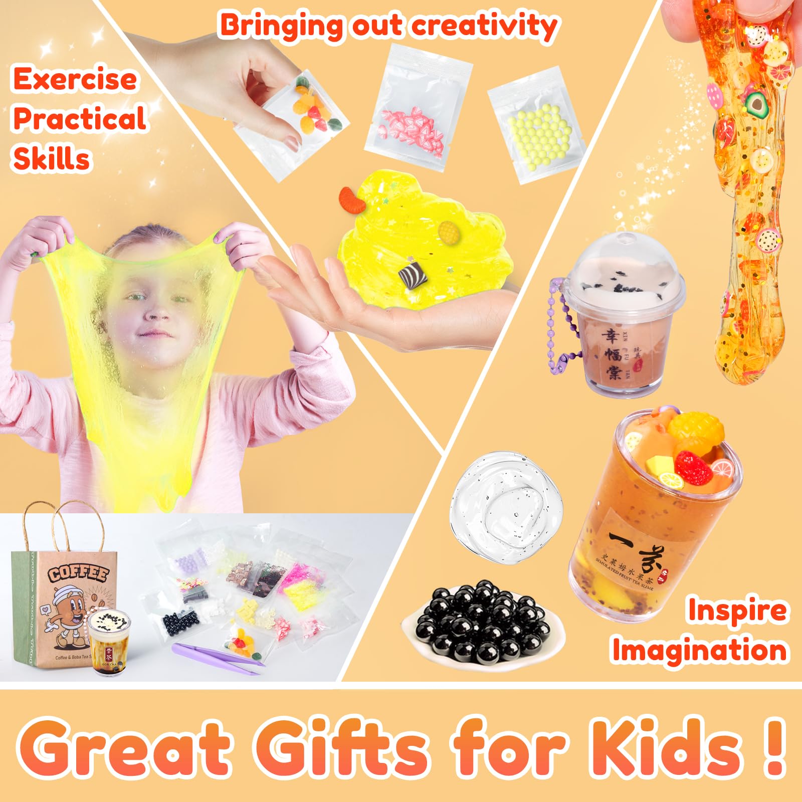 Trubic decorative accessories add flavor and sparkle to slime