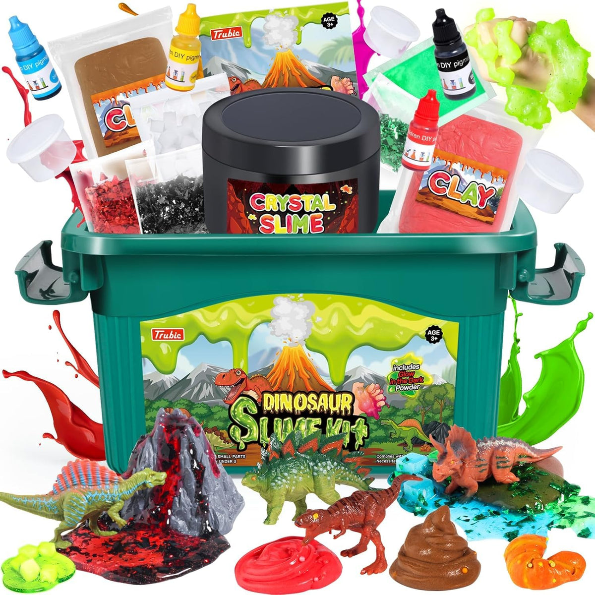 Trubic Dinosaur Slime Kit with crystal slime and colors for exciting STEM play.