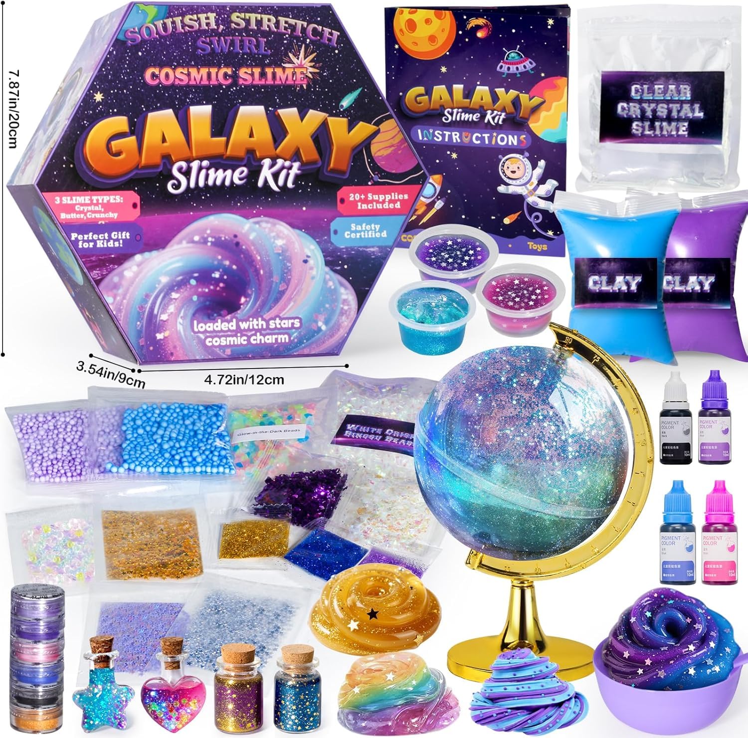 Trubic Galaxy Slime Kit eye-catching hexagonal gift packaging
