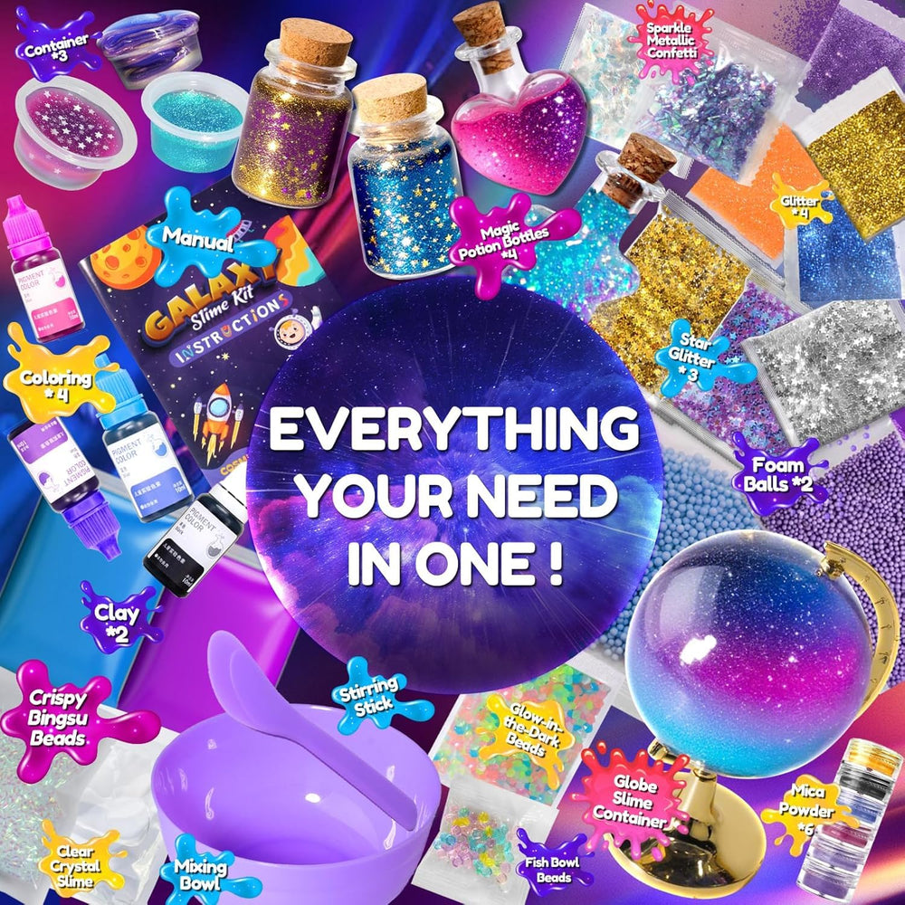 Trubic Galaxy Slime Kit glimmer powder adds vibrant sparkle
