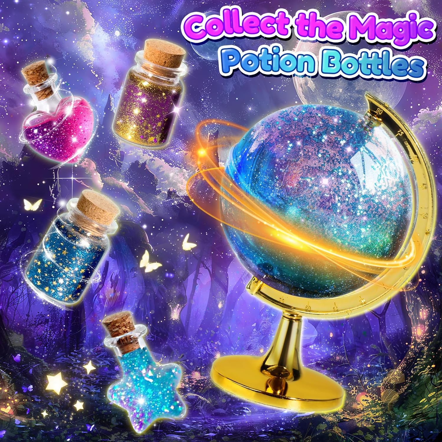 Trubic Galaxy Slime Kit glow-in-the-dark beads for night-time play