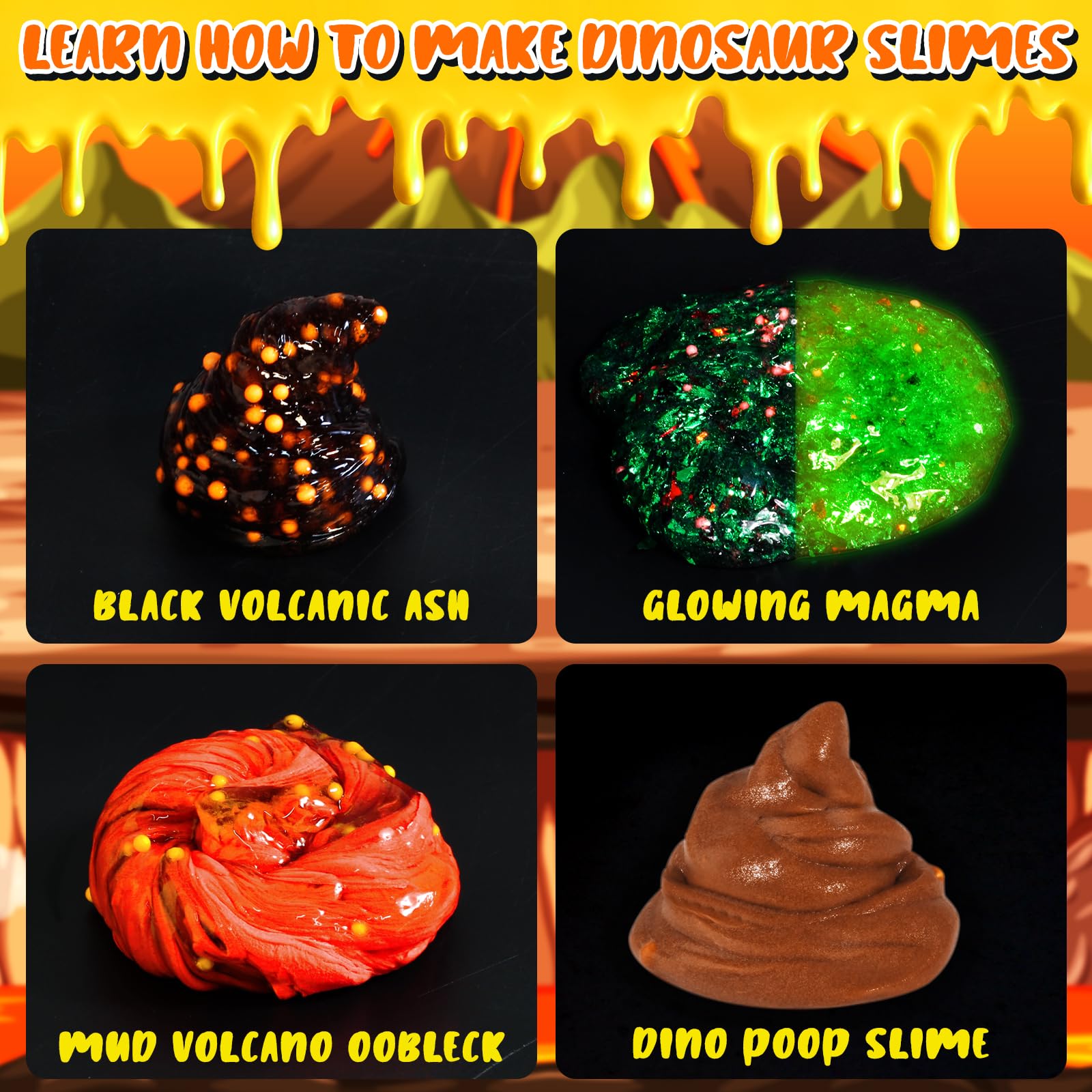 Trubic glow-in-the-dark slime ready for glowing dino battles.