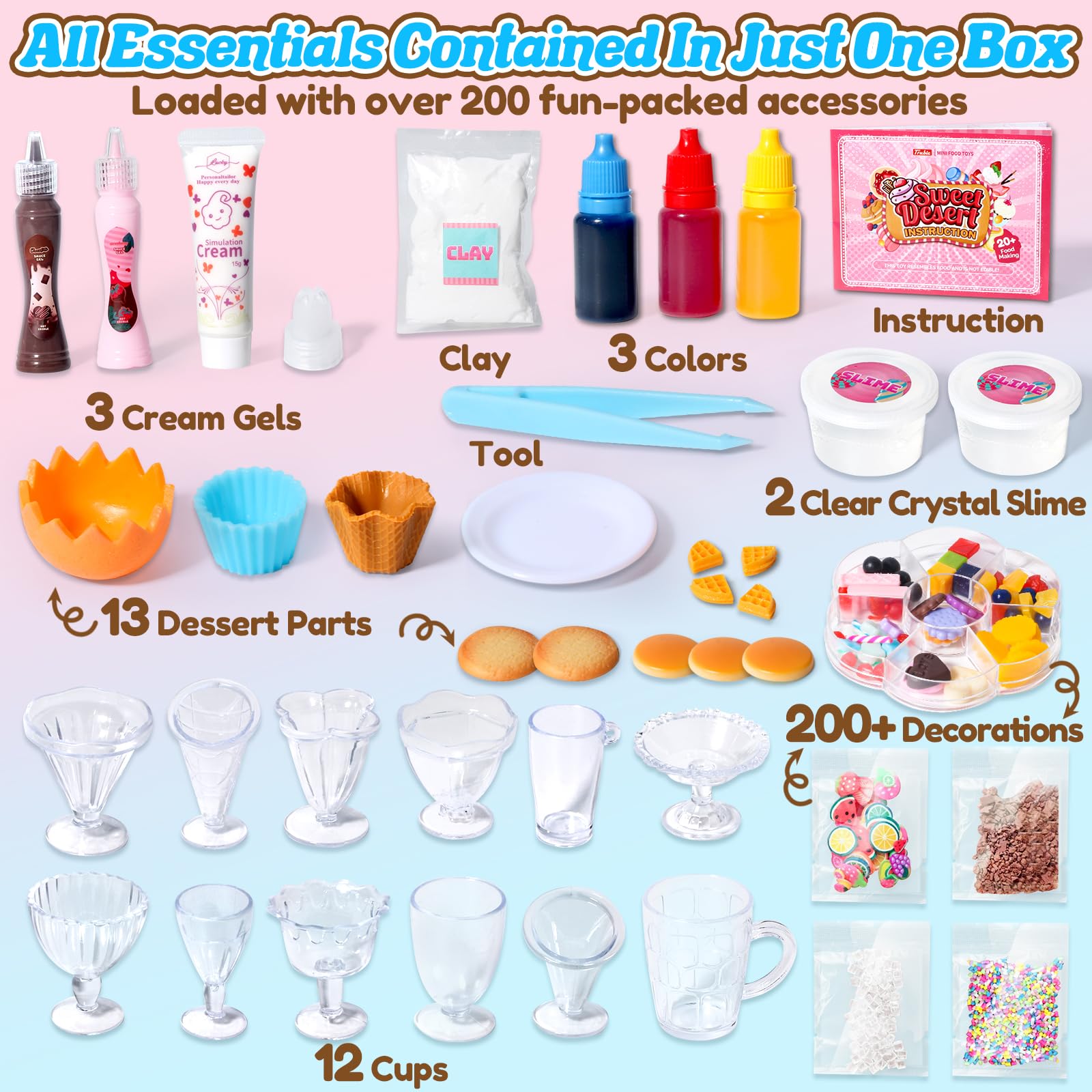 Trubic assortment of desserts and drinks accessories enables creative pretend cooking
