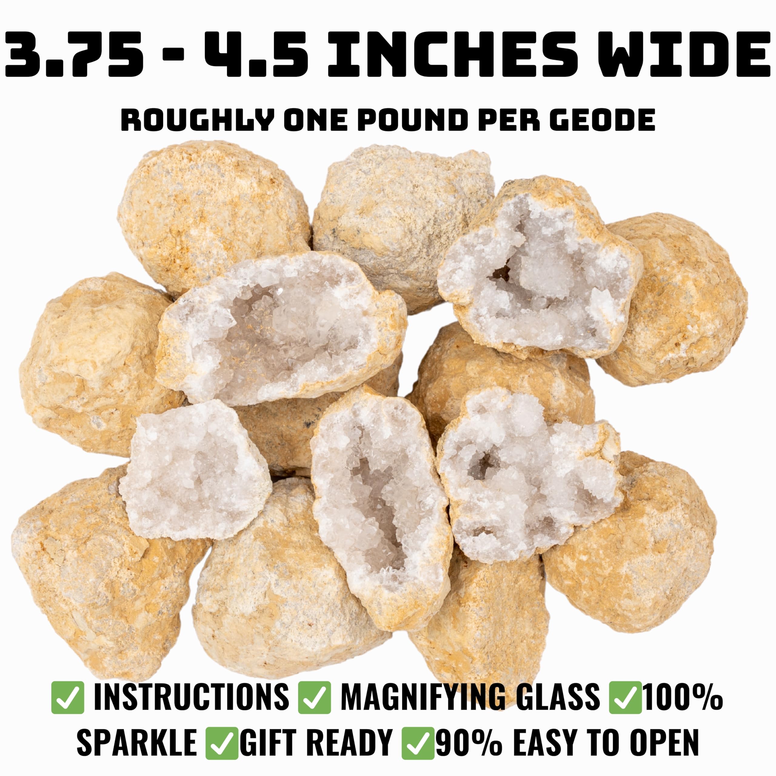 TruEnergy Break Your Own Geodes Kit crystal interiors sparkle as light hits each facet.