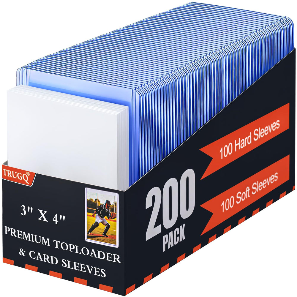 TRUGQ 200-card sleeves toploads front view showing clear protection