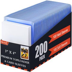 TRUGQ 200-card sleeves toploads front view showing clear protection