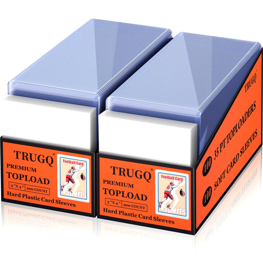 TRUGQ 400 hard top loader displaying crystal-clear protection for standard 3x4 cards.