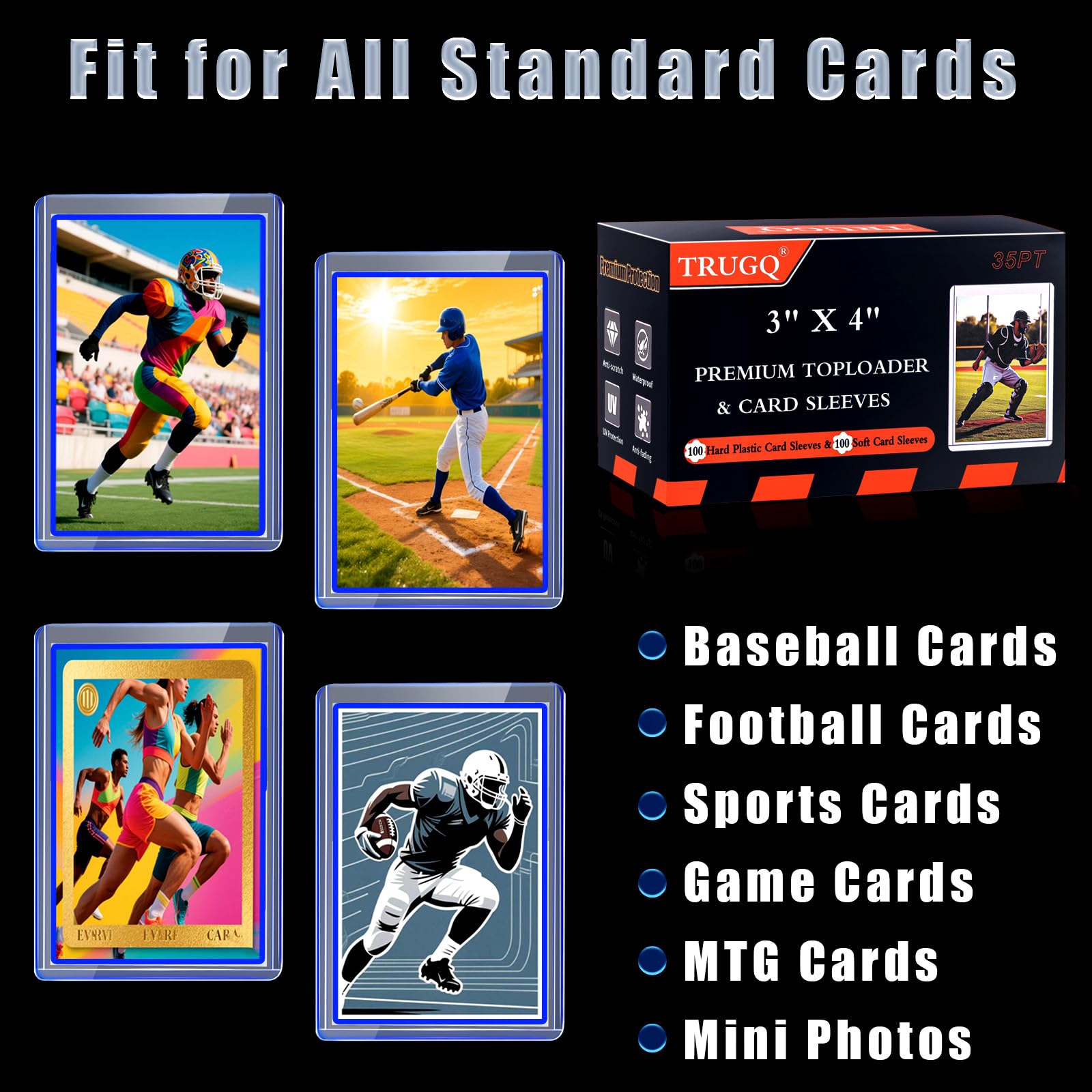 Hard card sleeves set by TRUGQ for durable protection