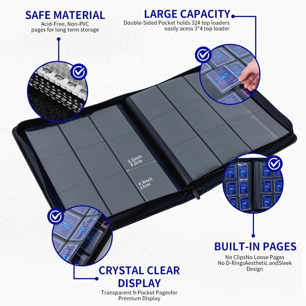 TRUGQ Toploader Binder zipper closure ensures secure, compact transport