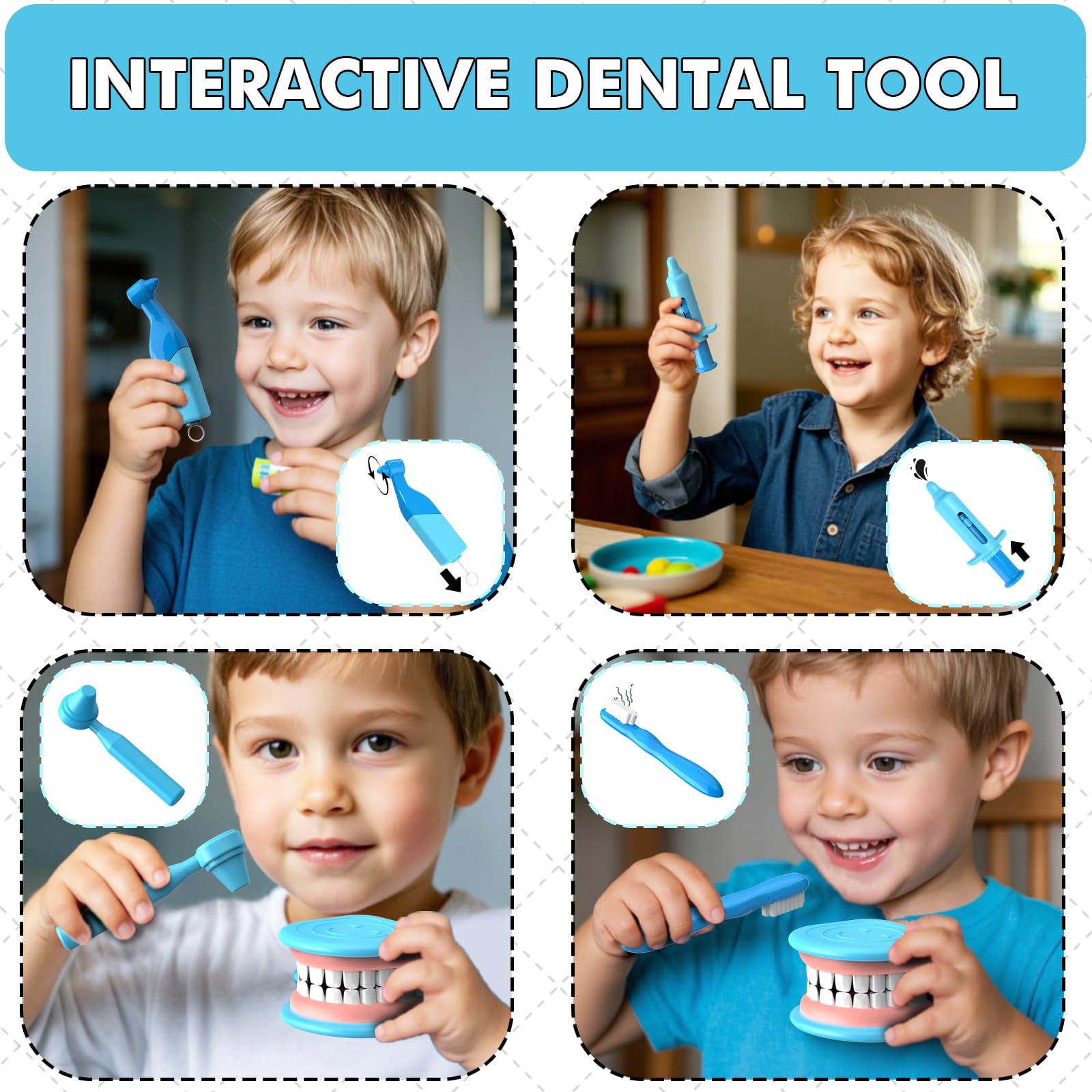 Trulloyoo Dental Retainer adds realism to pretend dental checkups.