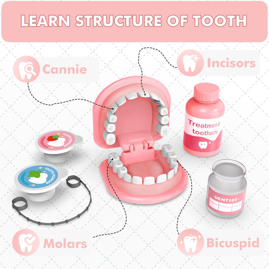 Trulloyoo Dentist Play Set mirror for role-play and self-check practice