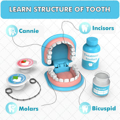 Trulloyoo Dentist Play Set mirror helps toddlers inspect pretend teeth during imaginative visits.