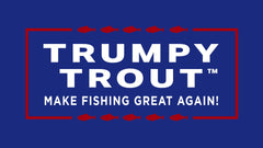 TRUMPY TROUT desk-stand display on a shelf for desks and offices
