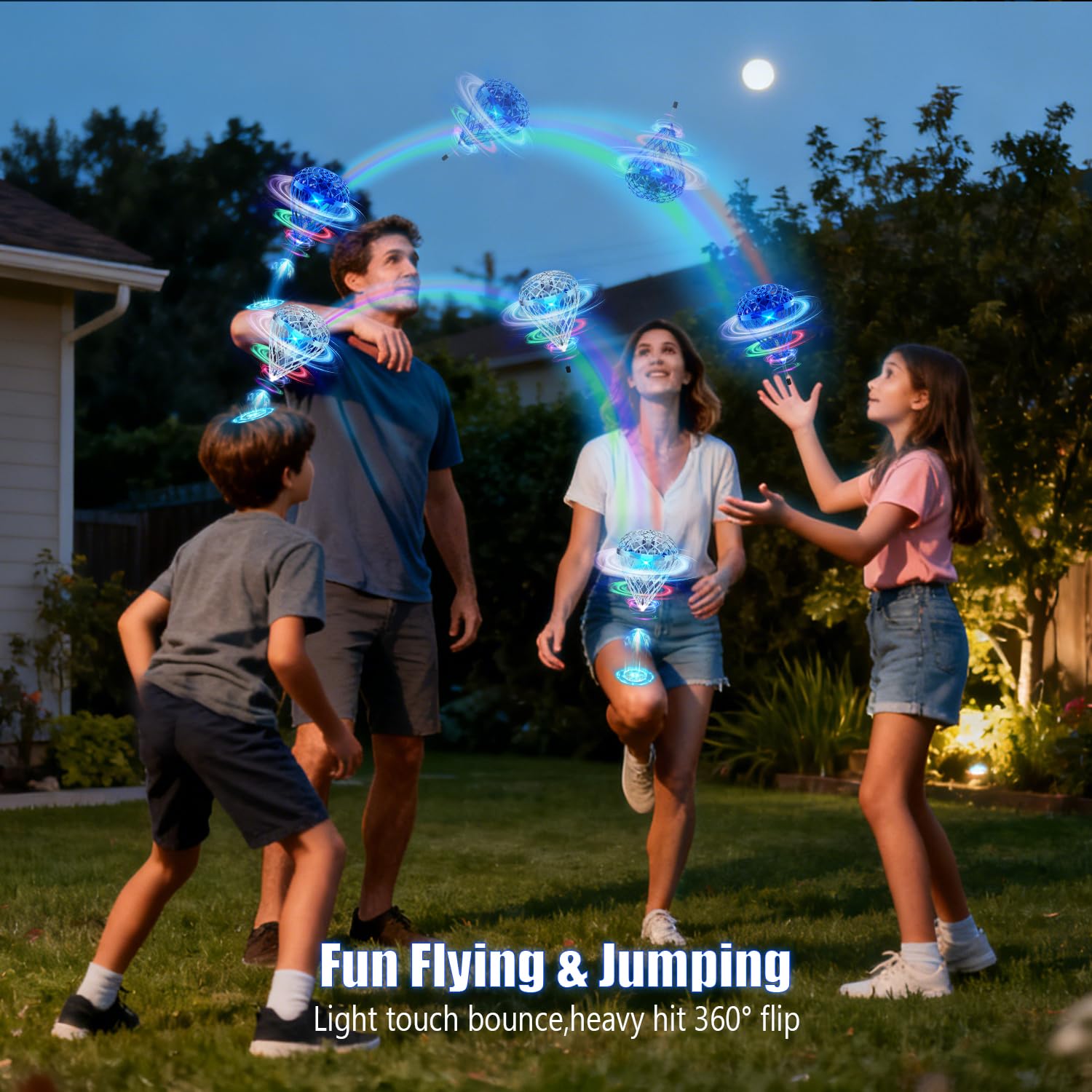 TrysGame Flying Ball USB charging enables quick recharging for more play.