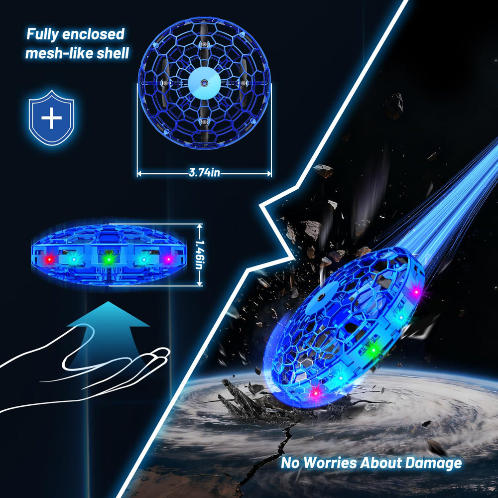 TrysGame Mini Drone Blue LED Light Show enhances visual flight