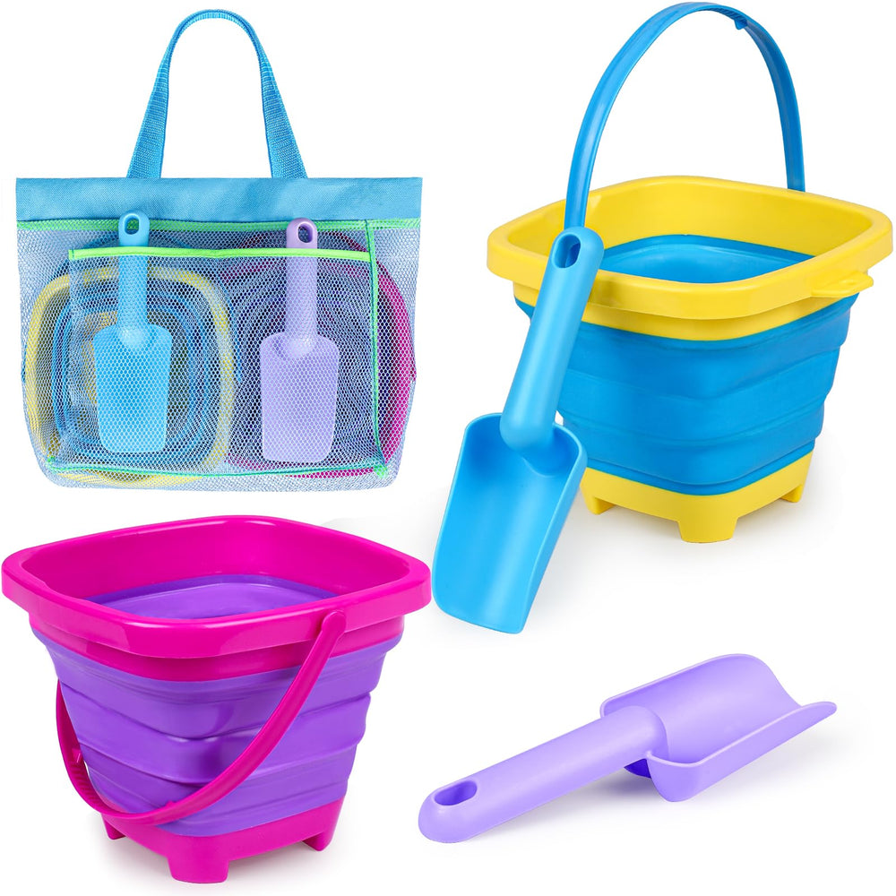 TSDATOWR collapsible beach bucket set for quick sand play and travel