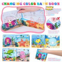 TSDATOWR color-changing ocean bath book reveals hues when wet.
