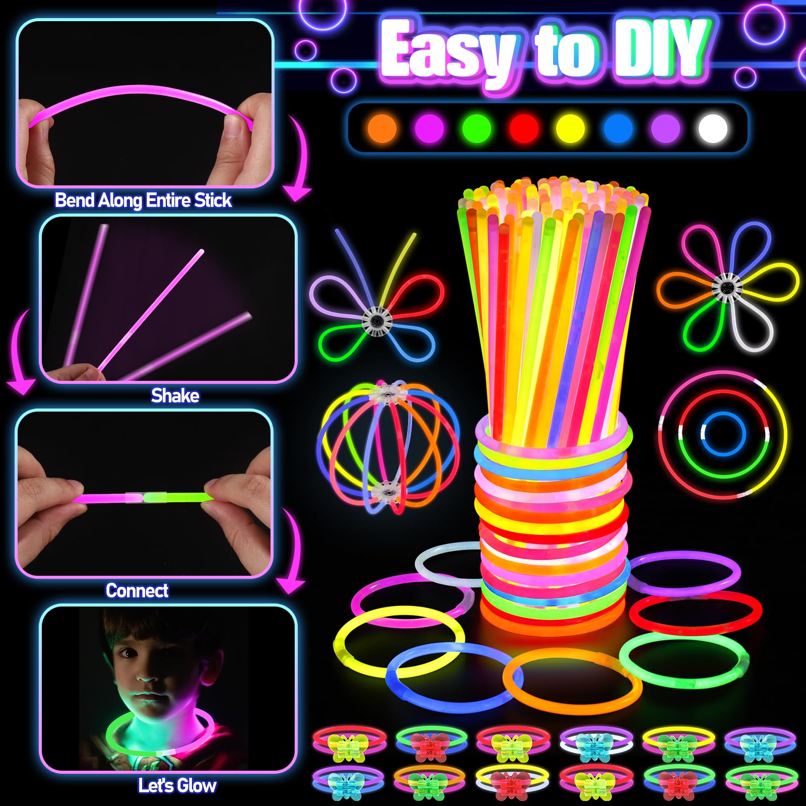 TSDATOWR glow finger lights brighten small accessories for kids and adults.
