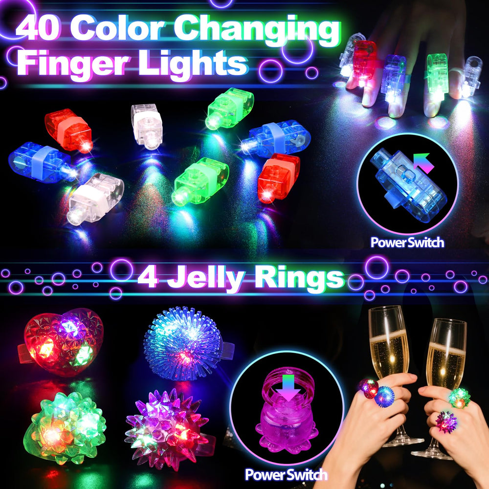 TSDATOWR glow rings provide wearable color glow for the dance floor