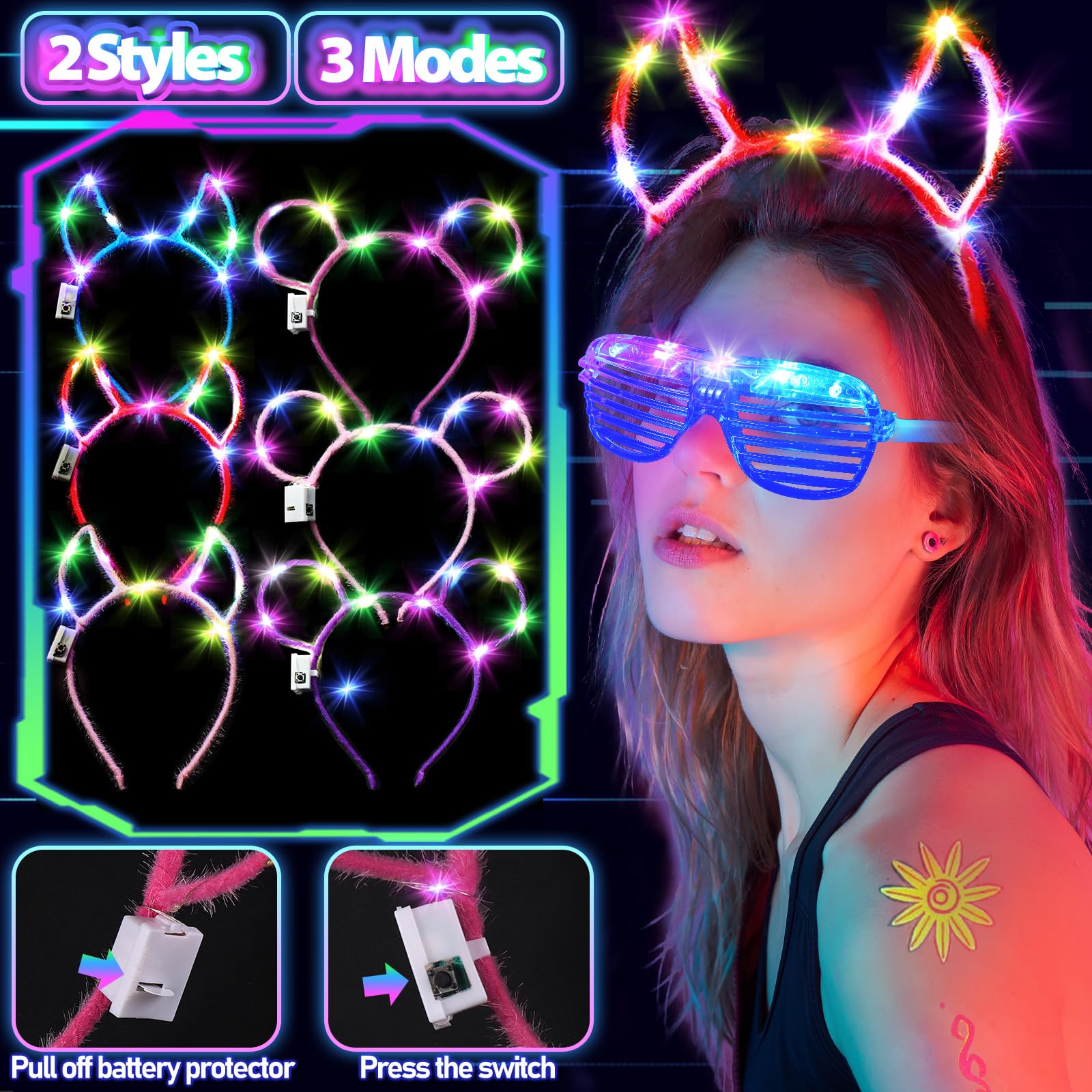 TSDATOWR LED fiber optic finger lights create dazzling fingertip accents