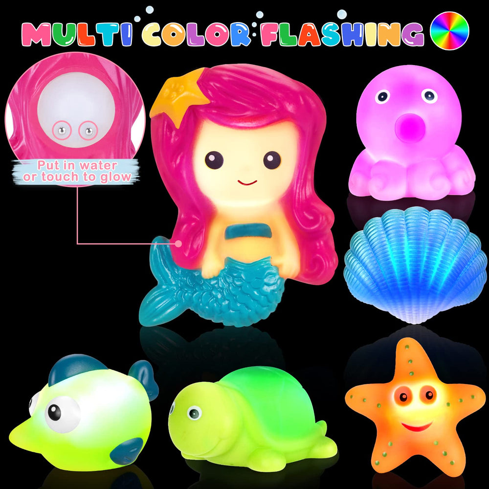 TSDATOWR light-up sea animal bath toy with color flash engages kids.