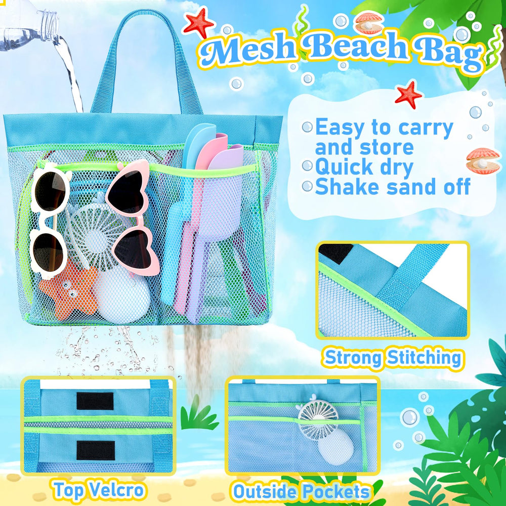 TSDATOWR mesh beach bag filters sand and dries quickly after splashing.
