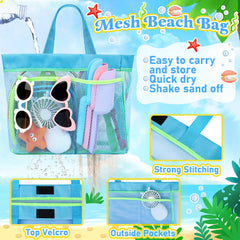 TSDATOWR mesh beach bag filters sand and dries quickly after splashing.