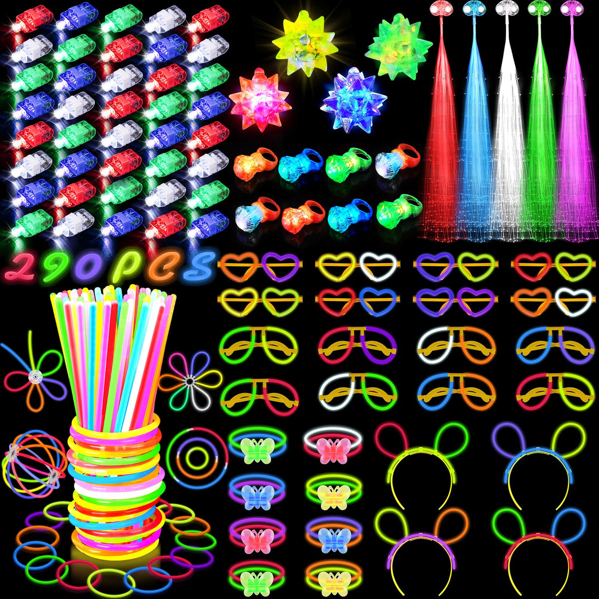 TSDATOWR New Year s glow sticks bulk for vivid, long-lasting party lighting.
