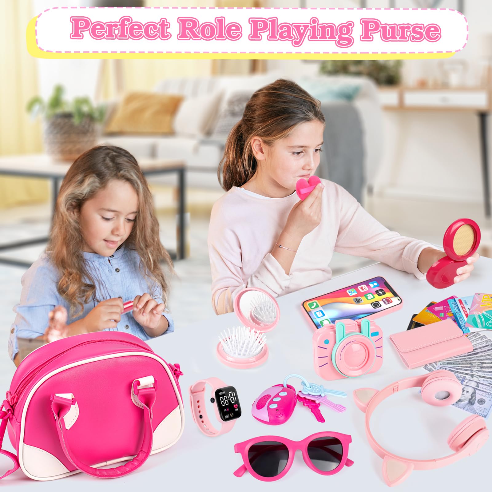 TSDATOWR Play Purse Play Money invites pretend shopping