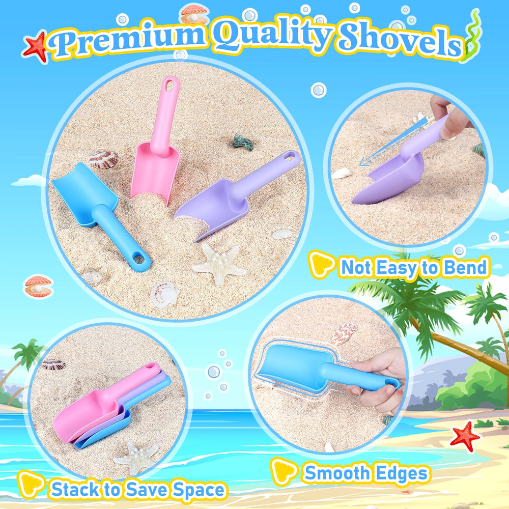 TSDATOWR BPA free silicone buckets resist bending and stay sturdy at the shore.