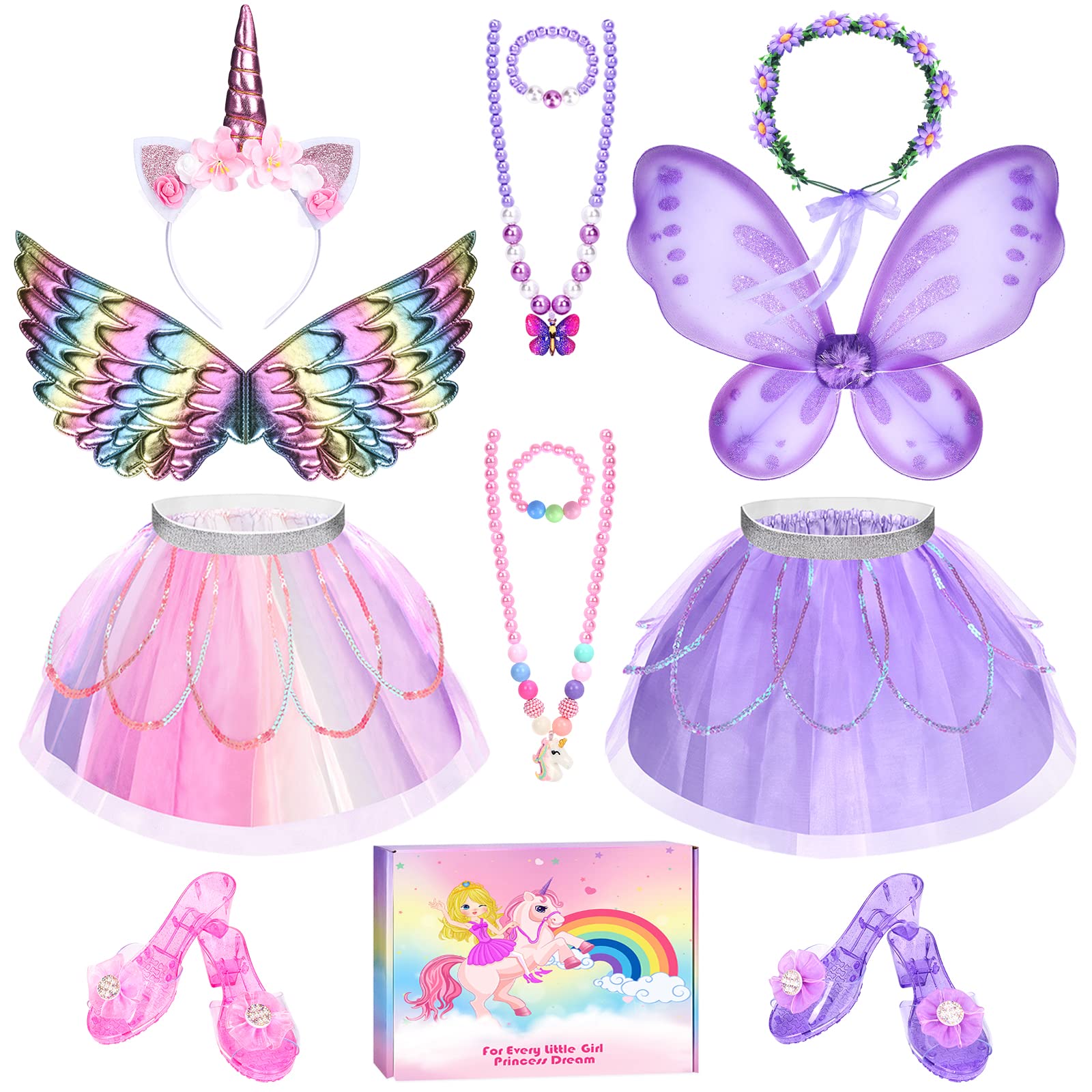 TSDATOWR unicorn flower tutu skirt for imaginative dress-up play