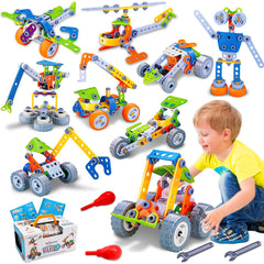 Tsomtto 10-in-1 tower crane model ready for imaginative play and fine motor practice.