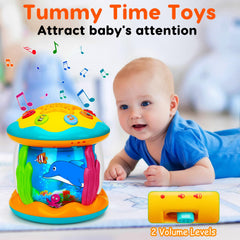 Tsomtto 360 rotation blue light creates immersive underwater ambience for babies