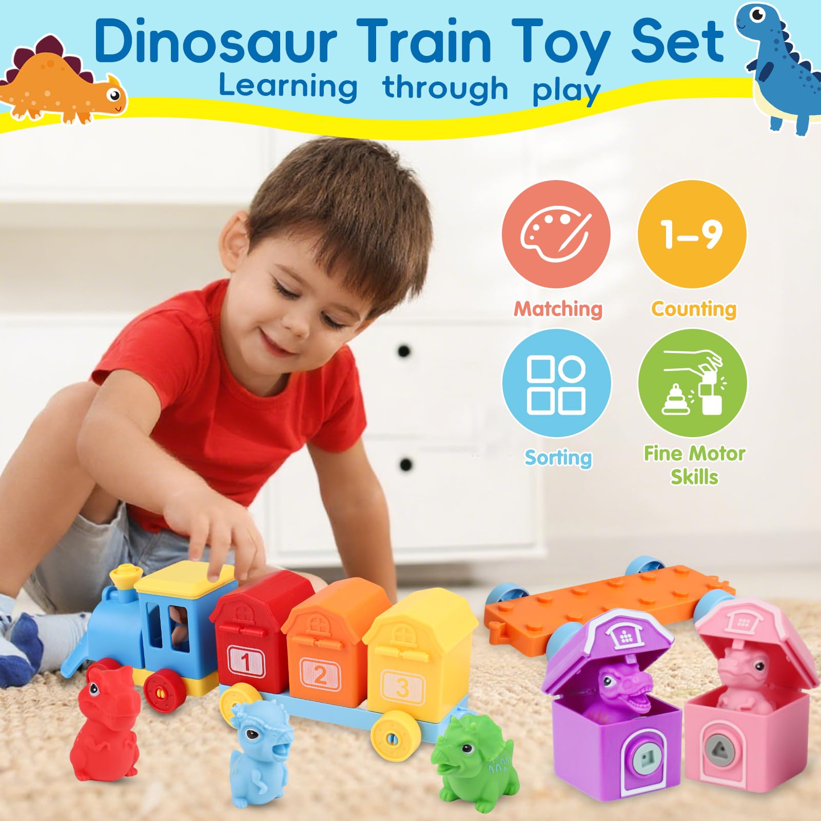 Tsomtto all-in-one Montessori toy supports independent and guided play.