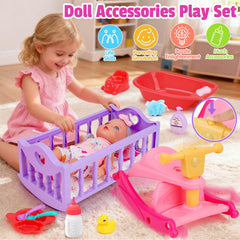 Tsomtto baby bath and accessories set for imaginative caregiving playtime.