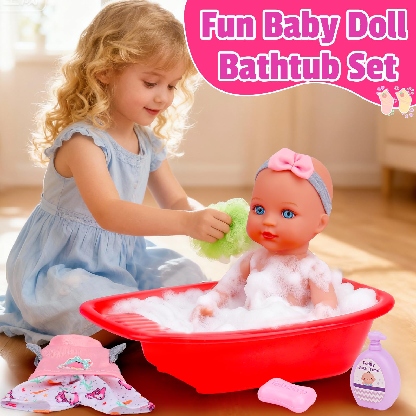 Tsomtto feeding accessories including potty and bottle to enrich pretend care routines.