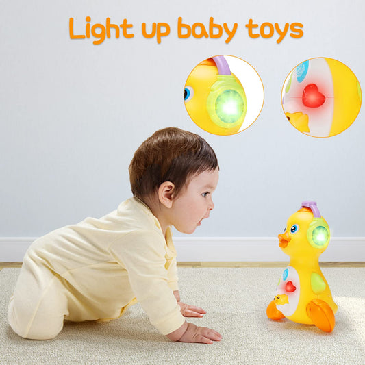 Tsomtto duck toy assists crawling with light effects