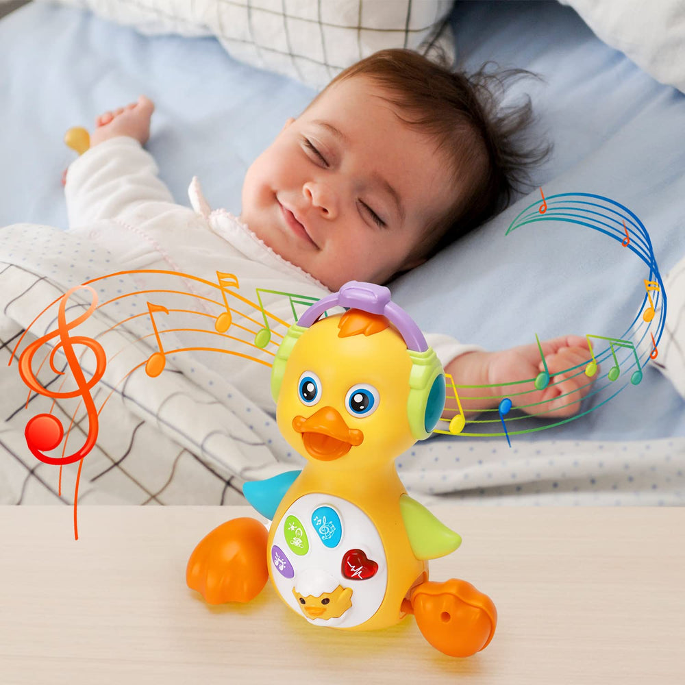Tsomtto tummy time duck toy supports arm and leg strength