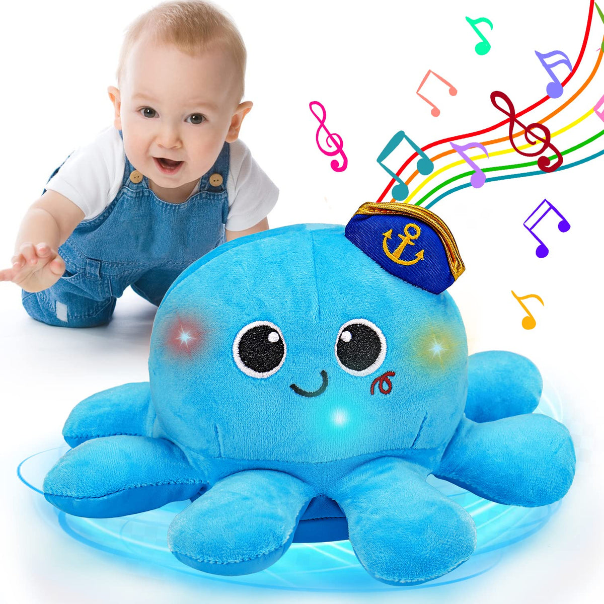 Tsomtto baby octopus crawling toy encourages tummy time and exploration