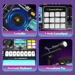 Tsomtto Kids DJ Mixer Table piano keys encourage musical exploration and imagination