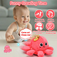 Tsomtto light-up plush octopus captivates baby with glowing play.