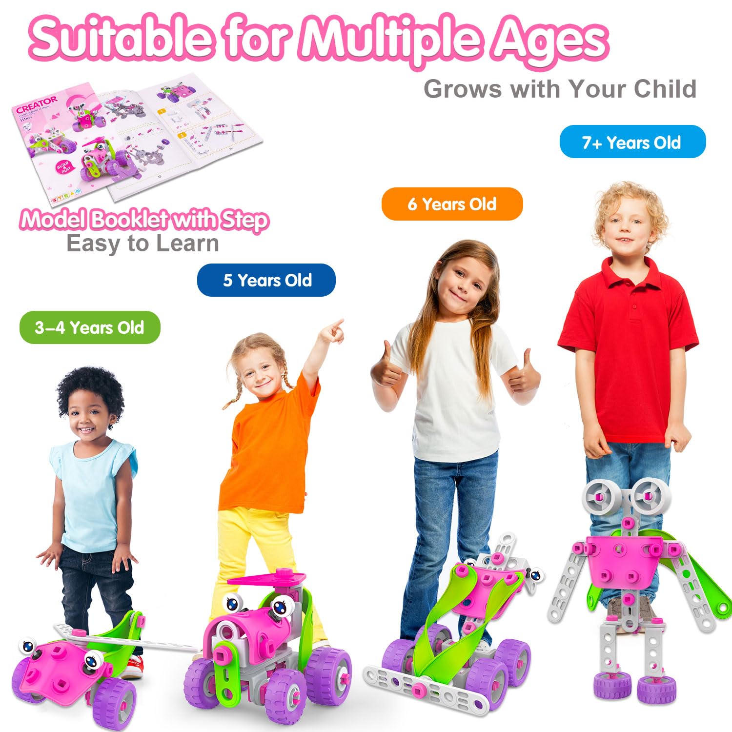 Tsomtto pink building kit highlights plane model for hands-on learning