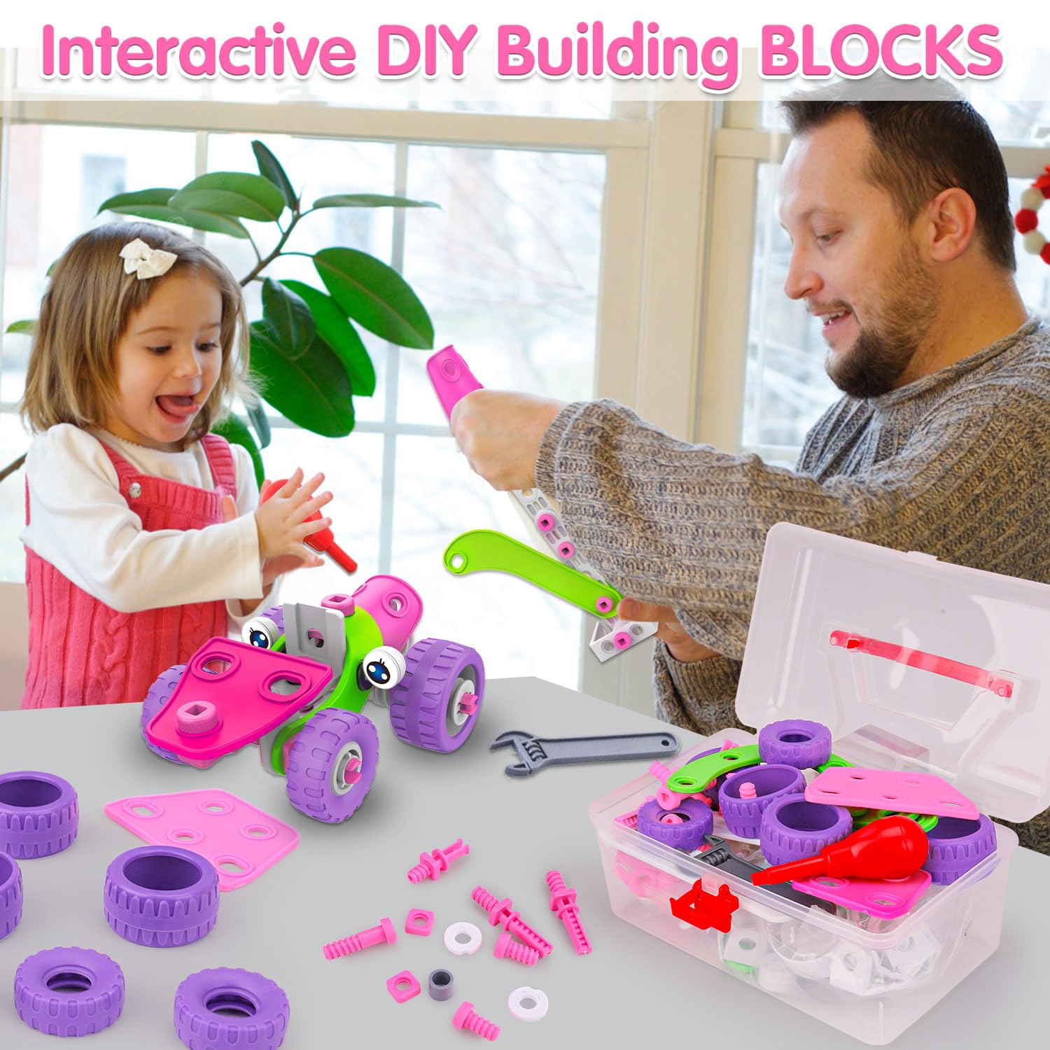 Tsomtto pink building set robot model encouraging critical thinking
