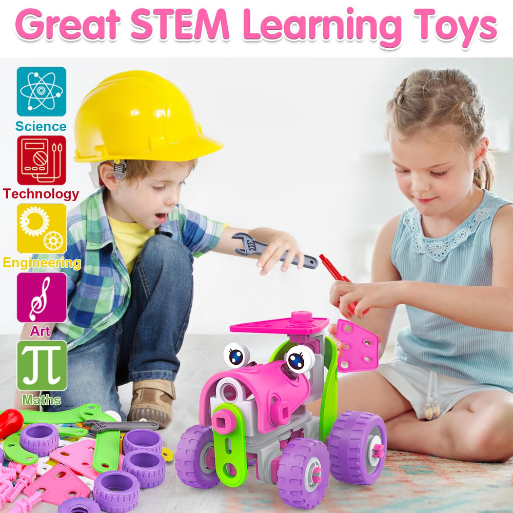 Tsomtto pink construction toy train inviting collaborative play and exploration