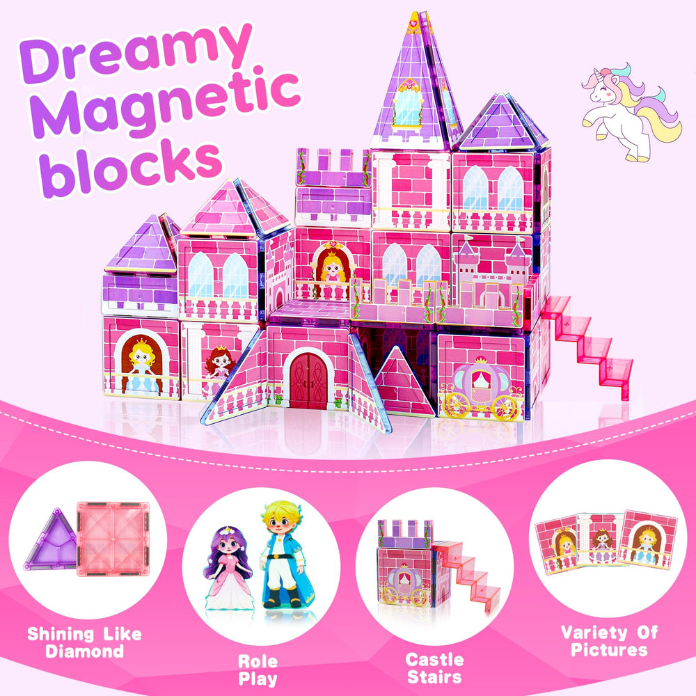 Carriage-pattern tiles enable detailed castle scenes with Tsomtto Magnatiles