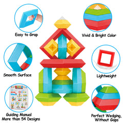 Tsomtto stackable blocks in bright colors support fine motor practice during playful learning