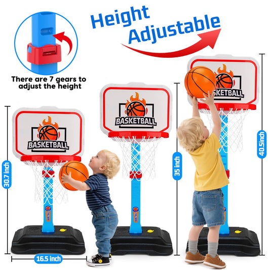 Tsomtto toddler hoop height adjustable from 30.7 to 40.5 inches for growing kids